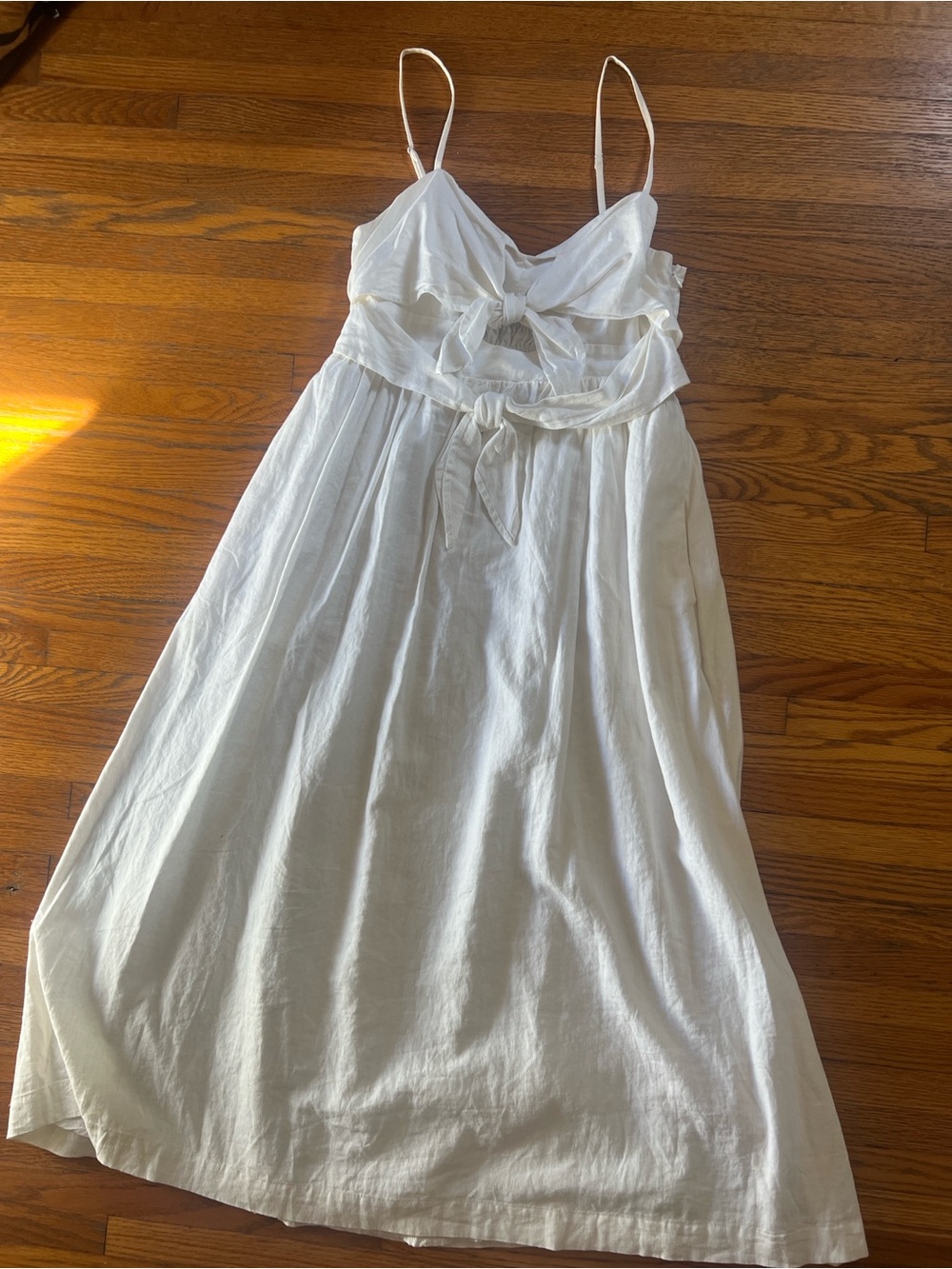 Madewell White Linen Midi